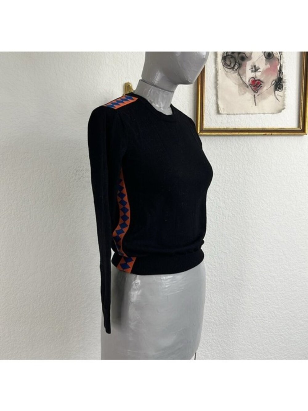 Prada 2016 Diamond Argyle Tickertape Sweater